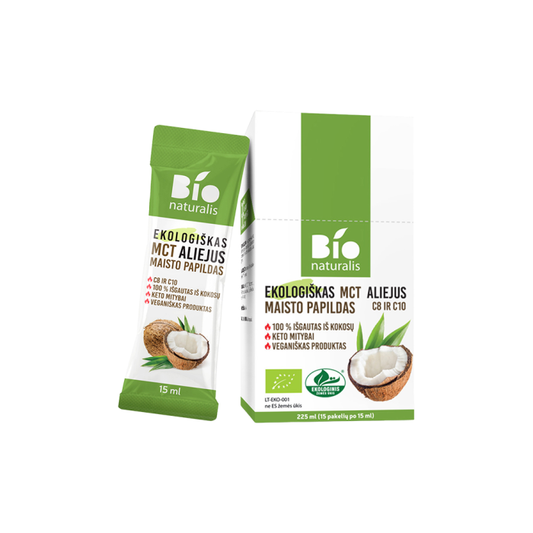 Ekologiškas MCT kokosų aliejus - greitos energijos šaltinis protui ir kūnui